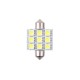 4CARS LED ŽIAROVKA 9LED 12V FESTOON 5050SMD T11X36MM