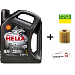 Olej Shell Helix Ultra 5w40  4L + olej. filter MANN